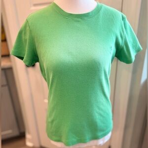 Ralph Lauren Green Tee Womens L Pony Logo Fitted Cotton Shirt